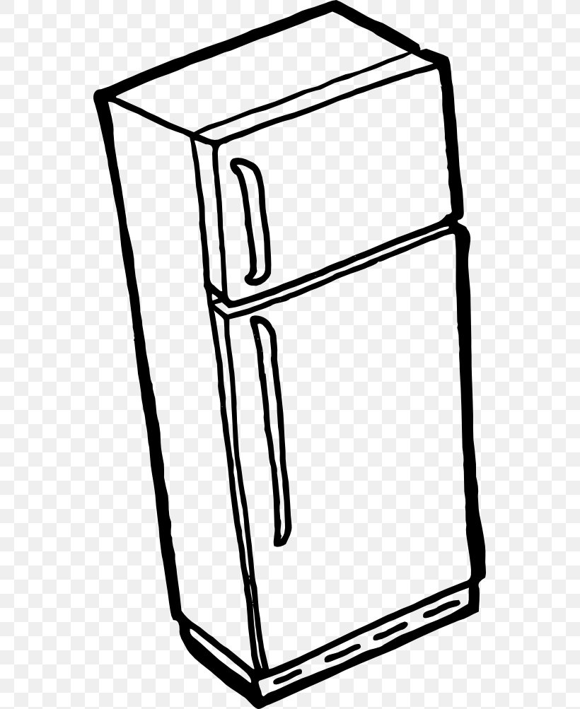 Refrigerator Clip Art, PNG, 555x1003px, Refrigerator, Area, Black And White, Free Content, Home Appliance Download Free