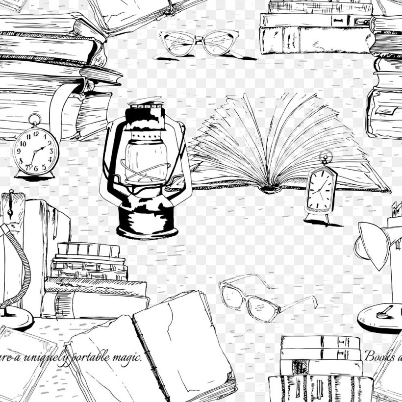 Reading Book Illustration, PNG, 1000x1000px, Reading, Area, Art, Artwork, Black And White Download Free