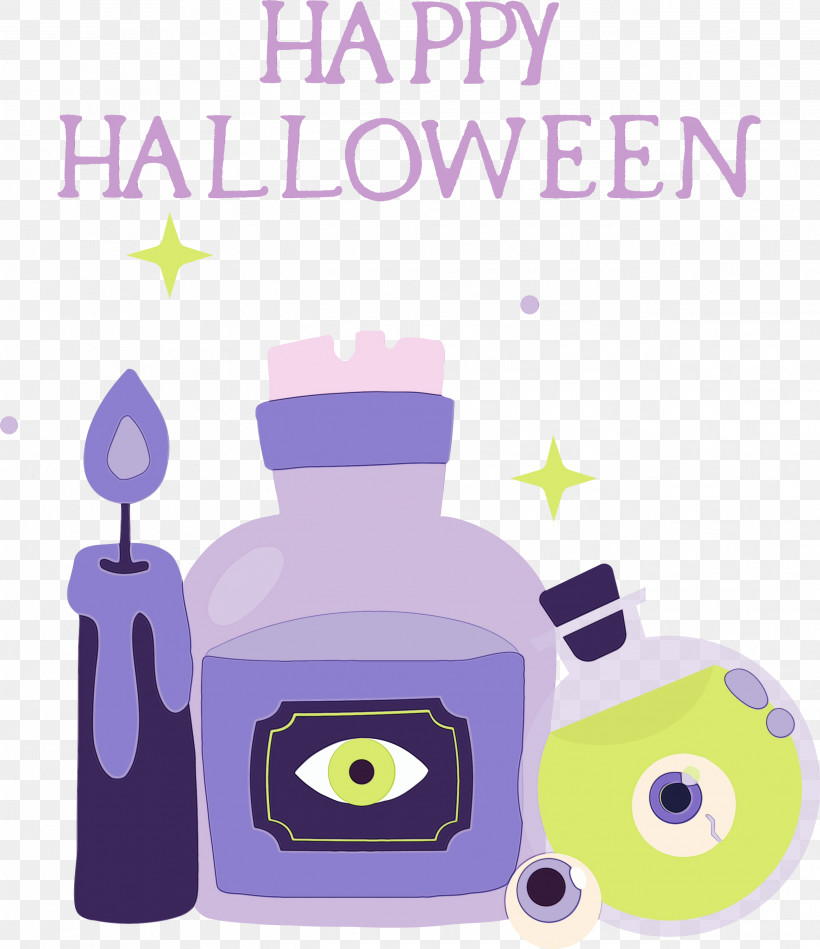 Lavender, PNG, 2591x3000px, Happy Halloween, Bottle, Lavender, Meter, Paint Download Free