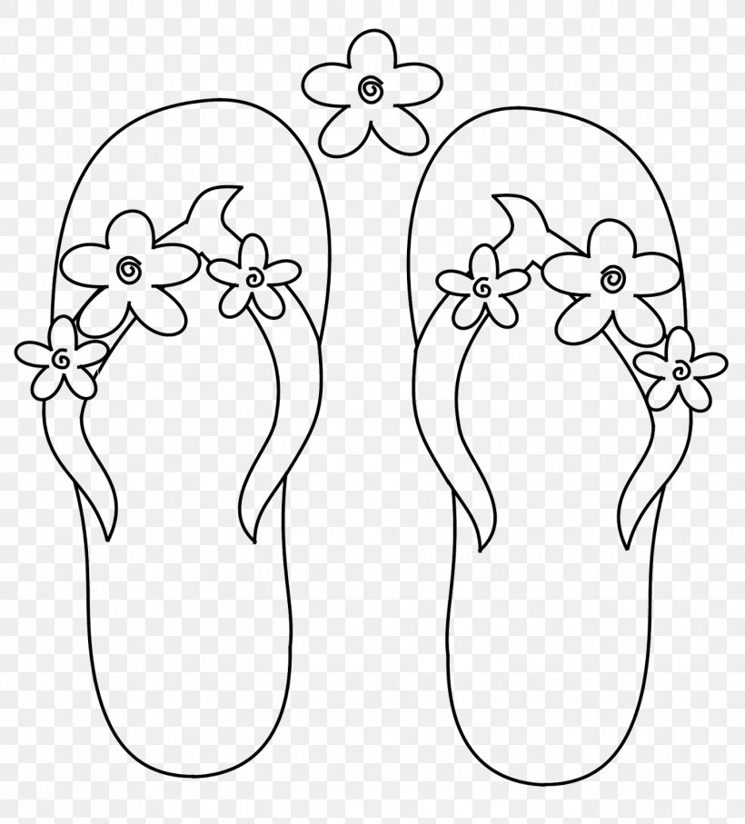Flip-flops Coloring Book Slipper Page Drawing, PNG, 1446x1600px, Watercolor, Cartoon, Flower, Frame, Heart Download Free