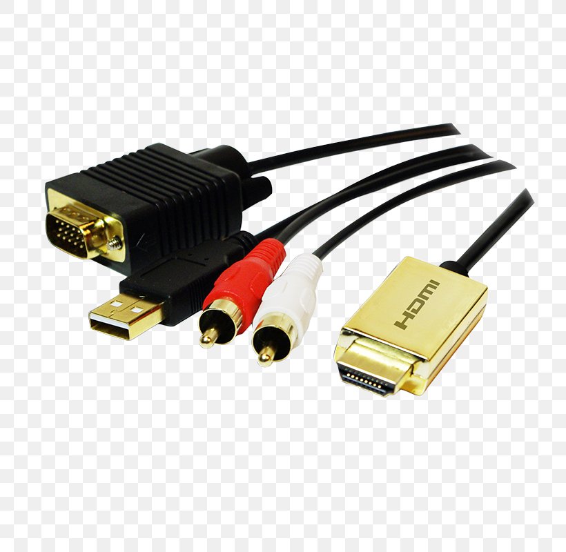 VGA Connector HDMI Audio Signal Electrical Cable Adapter, PNG, 800x800px, Vga Connector, Adapter, Analog Signal, Audio Converter, Audio Signal Download Free
