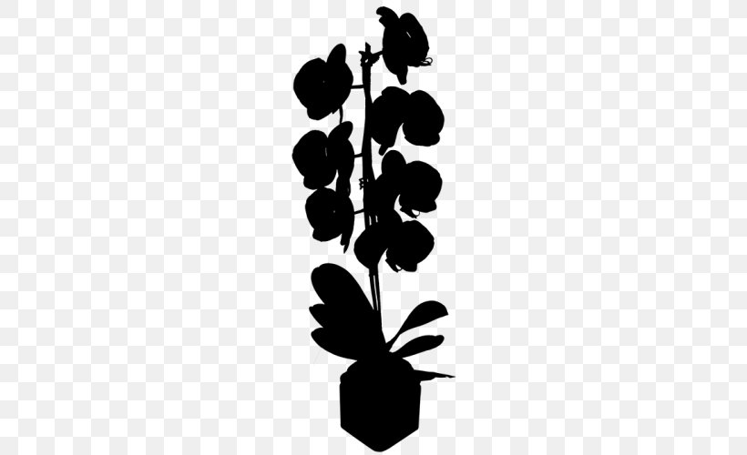 Flowering Plant Font Silhouette Leaf, PNG, 500x500px, Flower, Botany, Branching, Flowering Plant, Houseplant Download Free