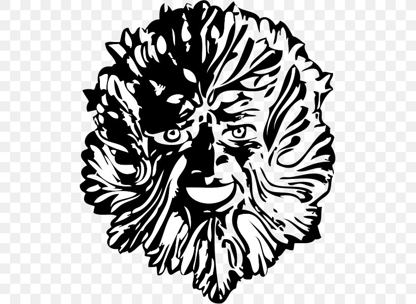Green Man Black And White Drawing Clip Art, PNG, 505x600px, Watercolor, Cartoon, Flower, Frame, Heart Download Free