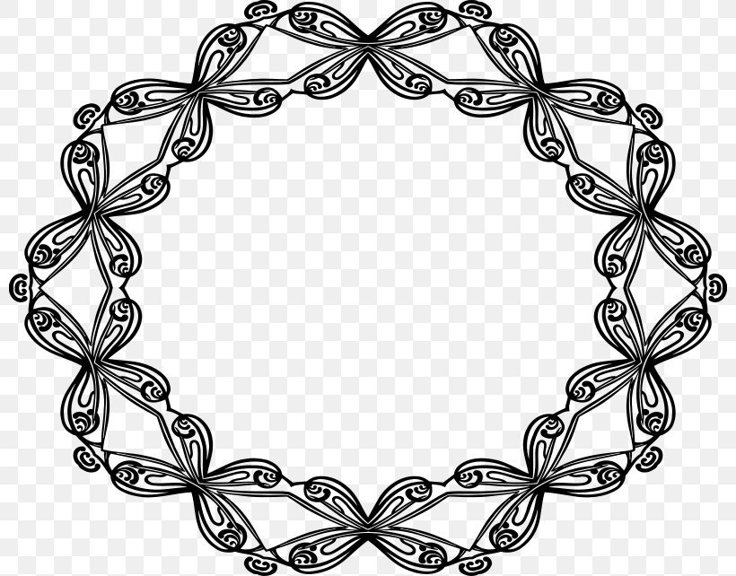 Picture Frames Clip Art, PNG, 800x642px, Picture Frames, Black And White, Body Jewelry, Decorative Arts, Jewellery Download Free