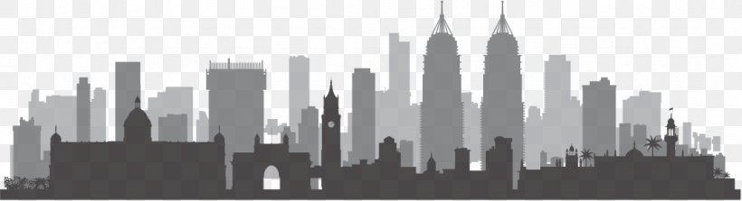 Skyline Silhouette, PNG, 1078x294px, Skyline, Art, Black And White, Building, City Download Free