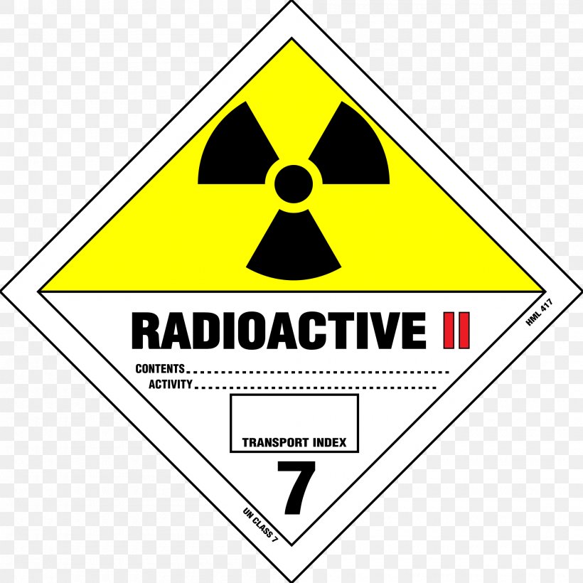 Paper Label Dangerous Goods HAZMAT Class 7 Radioactive Substances Radioactive Decay, PNG, 2000x2000px, Paper, Adhesive, Area, Brand, Combustibility And Flammability Download Free