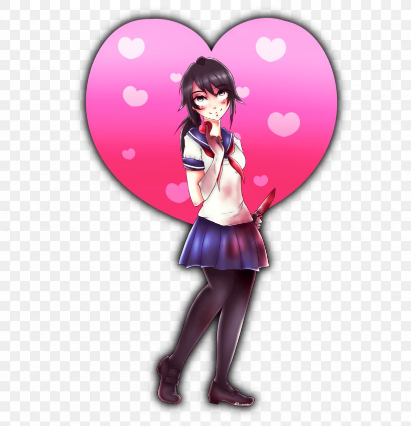 Art Yandere Simulator Poster Friendship, PNG, 1600x1658px, Watercolor, Cartoon, Flower, Frame, Heart Download Free