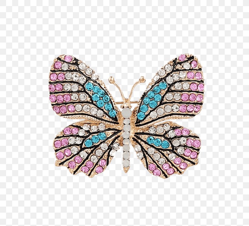 Butterfly Brooch Imitation Gemstones & Rhinestones Earring Jewellery, PNG, 558x744px, Butterfly, Bijou, Brooch, Brooches Pins, Brush Footed Butterfly Download Free