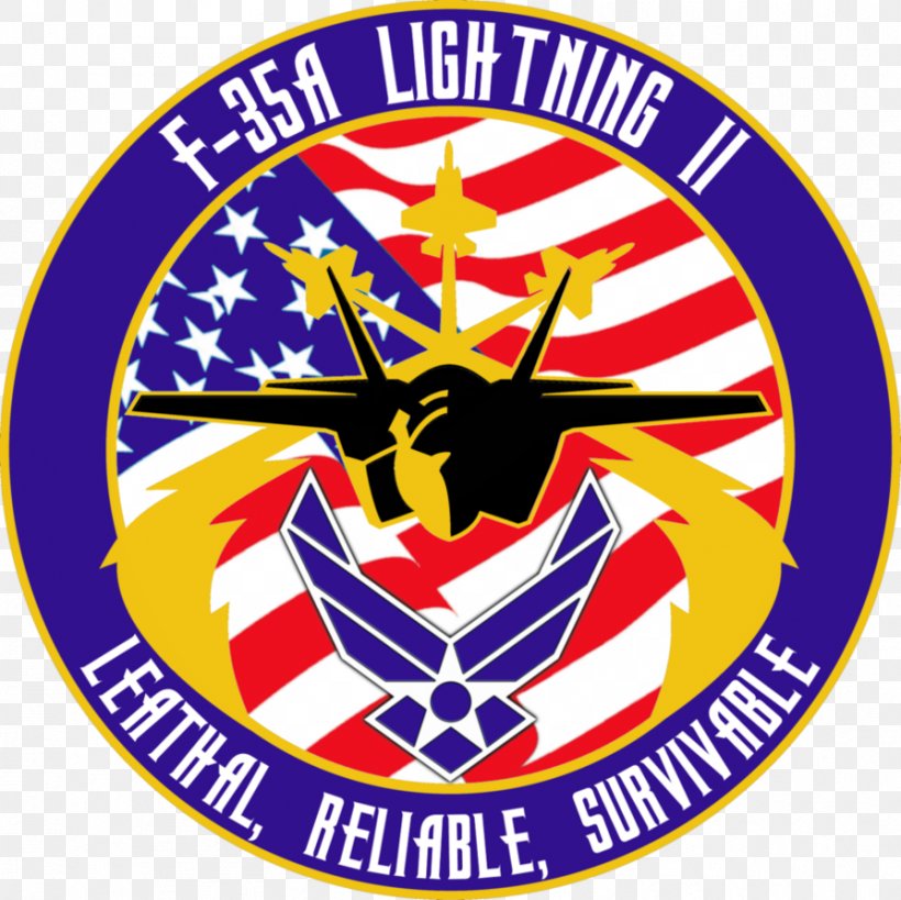 F-35A Lockheed Martin F-35 Lightning II Luke Air Force Base Lockheed F-117 Nighthawk Lockheed Martin F-22 Raptor, PNG, 894x893px, Lockheed Martin F35 Lightning Ii, Area, Artwork, Badge, Brand Download Free