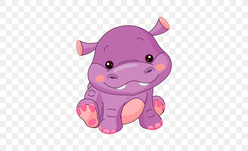 Hippopotamus Cartoon Illustration, PNG, 500x500px, Hippopotamus, Art, Carnivoran, Cartoon, Cuteness Download Free