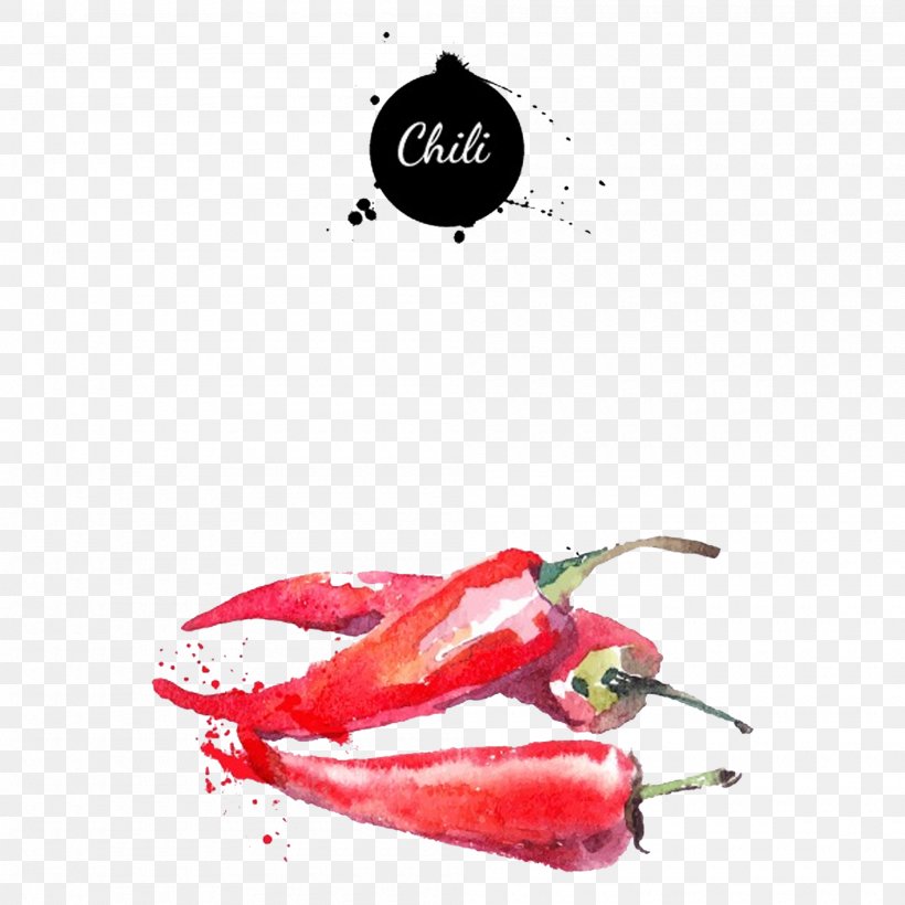 Watercolor Painting Vegetable Fruit Illustration, PNG, 2000x2000px, Watercolor Painting, Art, Bell Peppers And Chili Peppers, Chili Pepper, Drawing Download Free