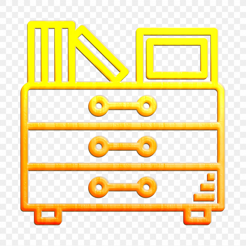 Home Equipment Icon Furniture And Household Icon Drawers Icon, PNG, 1160x1162px, Home Equipment Icon, Drawers Icon, Furniture And Household Icon, Line, Yellow Download Free