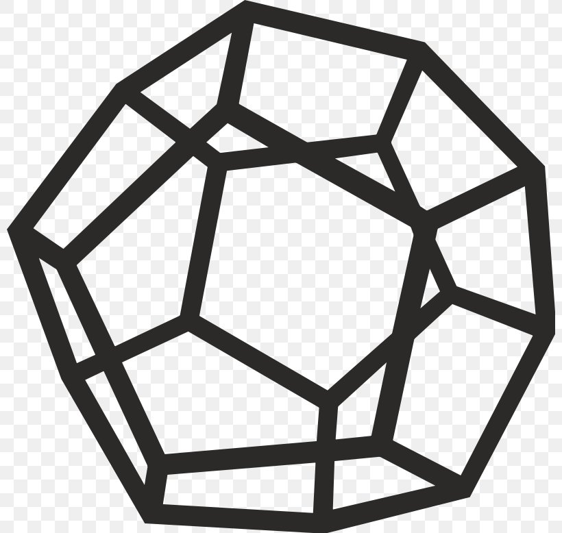 Dodecahedron Angle Clip Art, PNG, 800x778px, Dodecahedron, Area, Augmented Dodecahedron, Black And White, Geometry Download Free