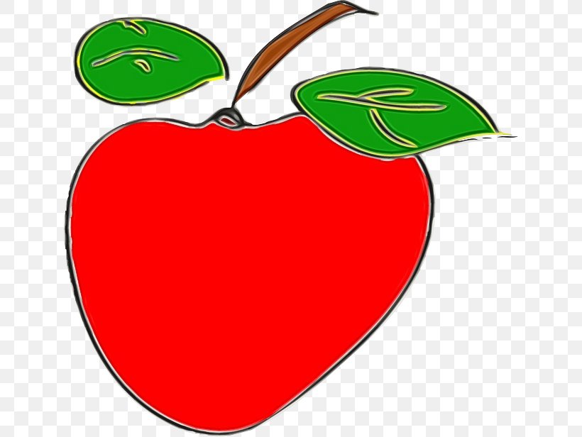 Clip Art Fruit Plant Apple Malus, PNG, 640x616px, Watercolor, Apple, Fruit, Malus, Paint Download Free