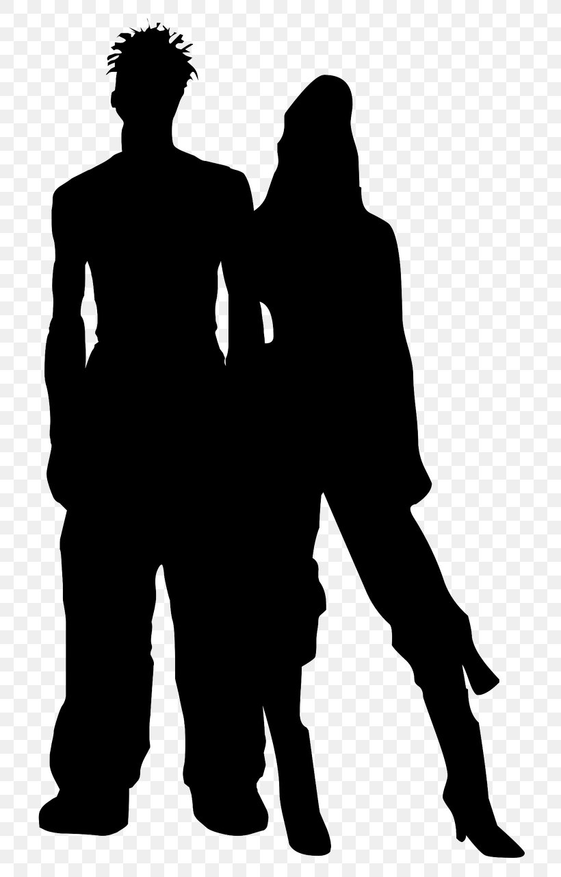 Silhouette Couple, PNG, 766x1280px, Silhouette, Adolescence, Black And White, Couple, Drawing Download Free