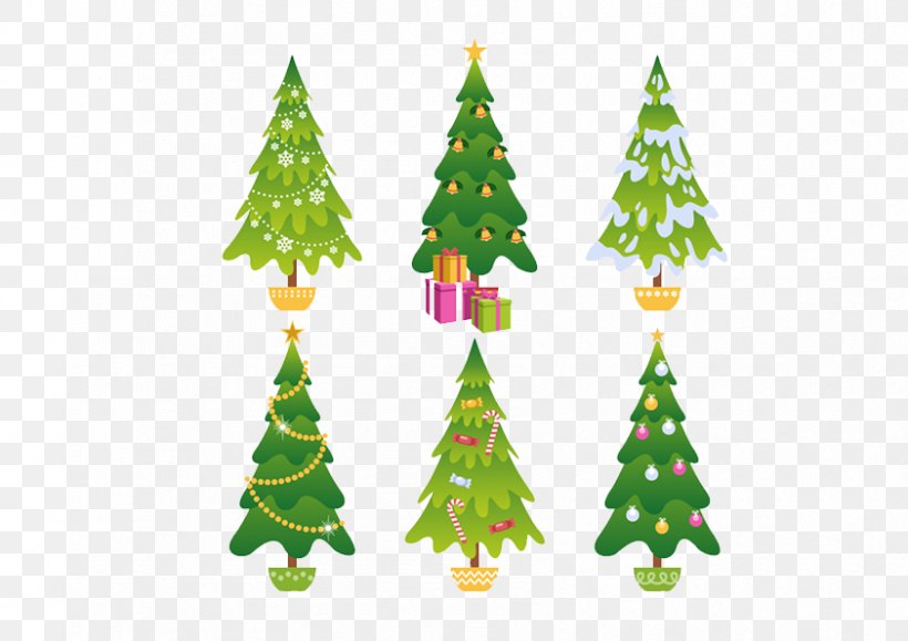 Christmas Tree Cartoon Illustration, PNG, 842x595px, Christmas, Animation, Art, Cartoon, Christmas Decoration Download Free