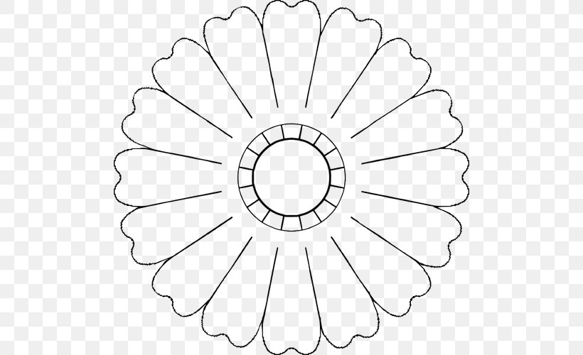 Petal Flower Common Daisy Clip Art, PNG, 500x500px, Petal, Area, Black And White, Common Daisy, Crochet Download Free