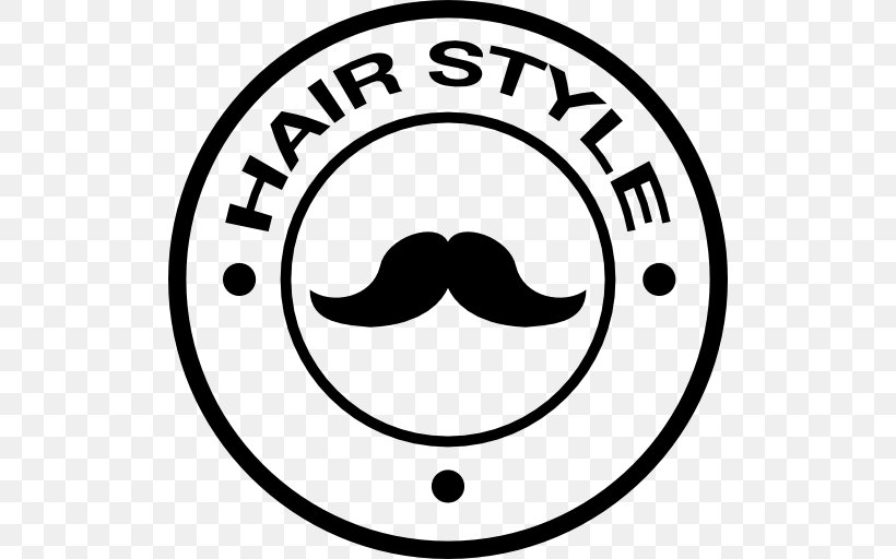 Barber Moustache Hairdresser Hairstyle Beauty Parlour, PNG, 512x512px, Barber, Area, Badge, Beauty Parlour, Black And White Download Free