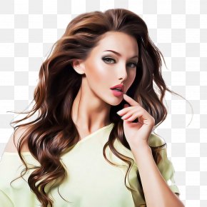 Hair Coloring Eyebrow - Hair Hairstyle Face Brown Hair Long Hair PNG