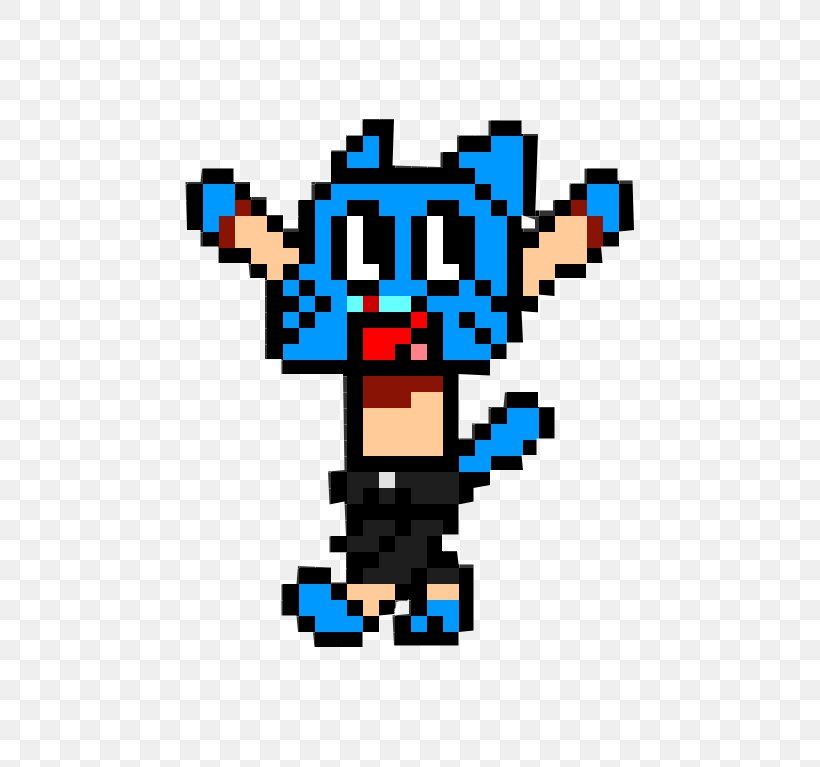 Gumball Watterson Pixel Art Drawing Fan Art, PNG, 542x767px, Gumball Watterson, Amazing World Of Gumball, Art, Avatar, Cartoon Download Free