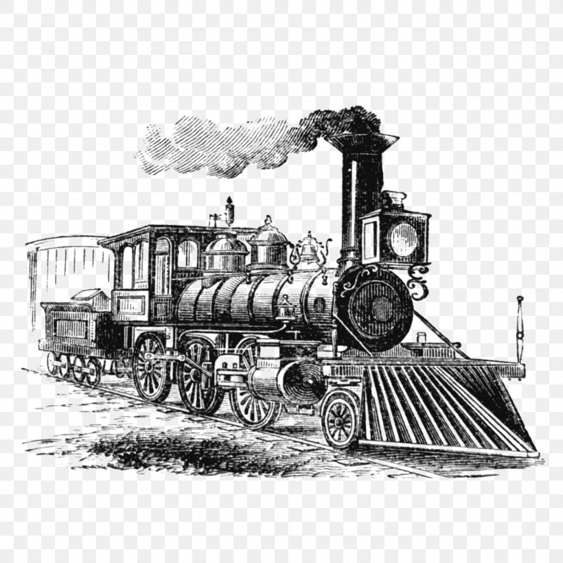 Industrial Revolution Rail Transport Train Steam Locomotive, PNG, 1280x1280px, Industrial Revolution, Black And White, Drawing, Factory, Industry Download Free