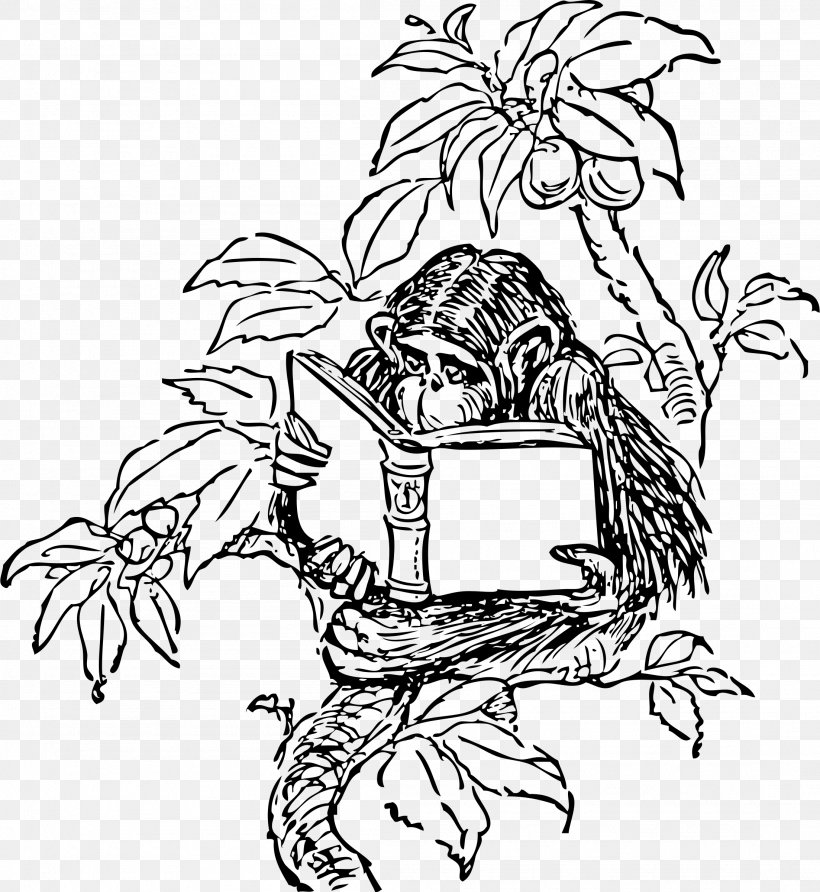 Monkey Speak The Speech Implementation Clip Art, PNG, 2206x2400px, Monkey, Art, Artwork, Black And White, Drawing Download Free