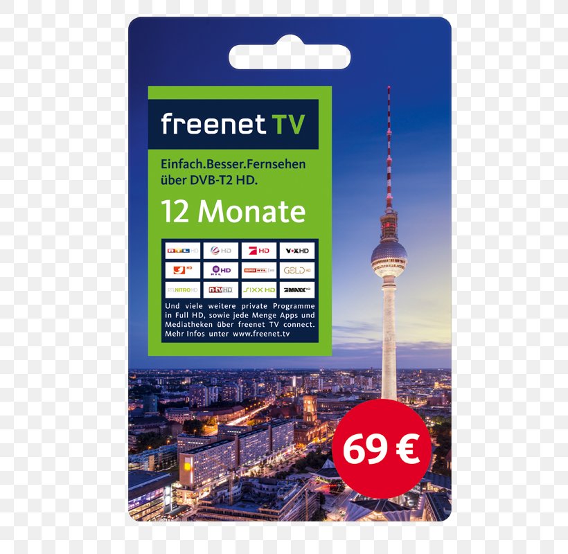 Freenet TV DVB-T2 High-definition Television Digital Video Broadcasting, PNG, 548x800px, Freenet Tv, Advertising, Brand, Common Interface, Digital Video Broadcasting Download Free