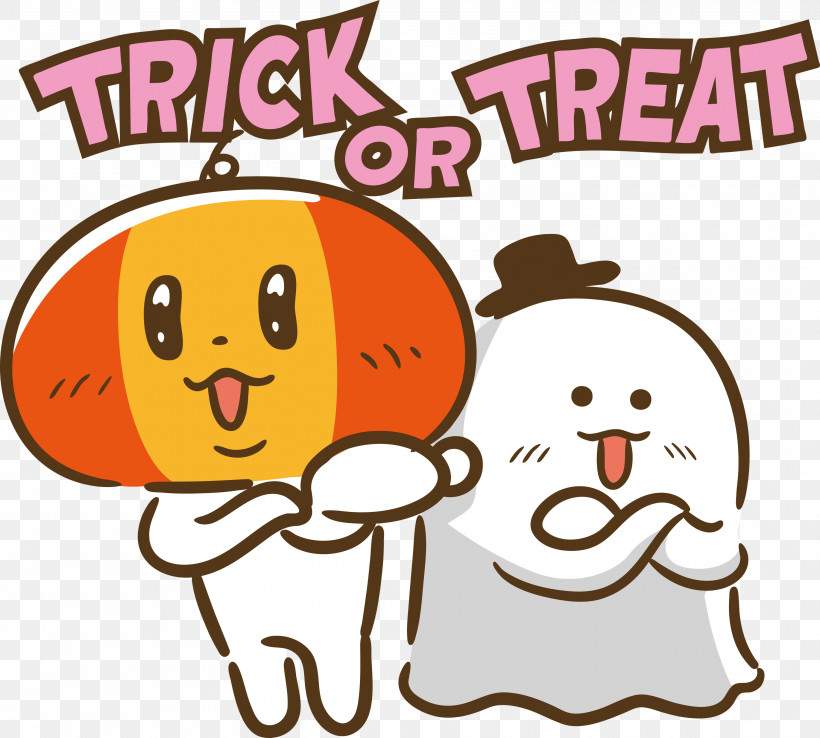 Trick Or Treat Happy Halloween, PNG, 3000x2700px, Trick Or Treat, Behavior, Biology, Cartoon, Happiness Download Free