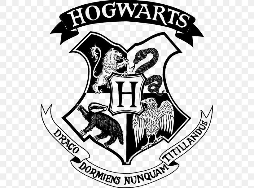 Hogwarts Harry Potter Gryffindor Hermione Granger Ravenclaw House, PNG, 557x607px, Hogwarts, Art, Bag, Bird, Black And White Download Free