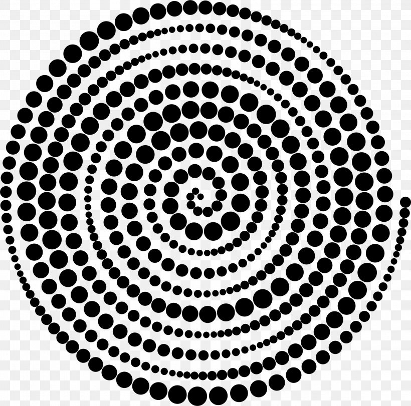 Spiral Circle Line Halftone, PNG, 2314x2290px, Spiral, Area, Black And White, Concentric Objects, Doily Download Free