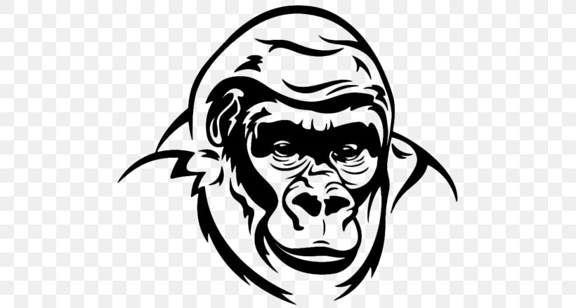 Gorilla Ape Clip Art, PNG, 500x439px, Gorilla, Ape, Art, Artwork, Black Download Free