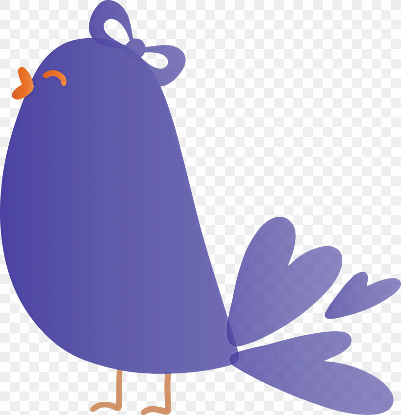 Purple Violet Chicken Rooster Bird, PNG, 2898x3000px, Cute Cartoon Bird, Beak, Bird, Chicken, Purple Download Free