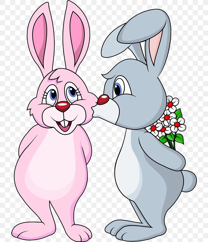 Rabbit Kiss Illustration, PNG, 732x955px, Watercolor, Cartoon, Flower, Frame, Heart Download Free