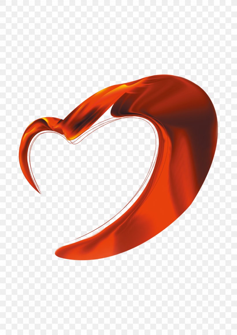 Heart Ribbon Red Computer File, PNG, 2480x3508px, Heart, Body Jewelry, Orange, Red, Resource Download Free