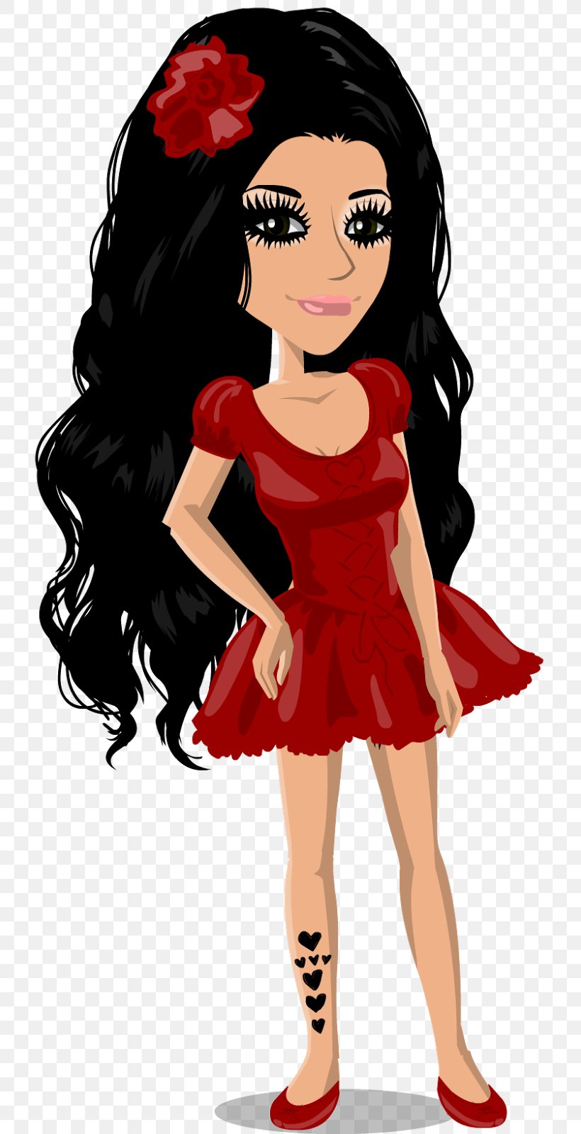 MovieStarPlanet Person Show TV Black Hair, PNG, 743x1600px, Watercolor, Cartoon, Flower, Frame, Heart Download Free
