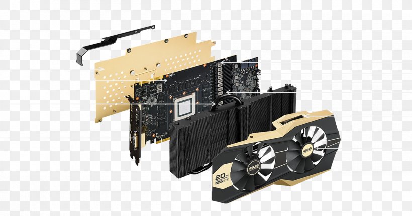 Graphics Cards & Video Adapters NVIDIA GeForce GTX 980 Ti 20 Anniversary Edition-Gold GTX 980 Ti GOLD20TH-GTX980TI-P-6GD5 ASUS, PNG, 1200x630px, Graphics Cards Video Adapters, Anniversary, Asus, Computer Cooling, Computer System Cooling Parts Download Free