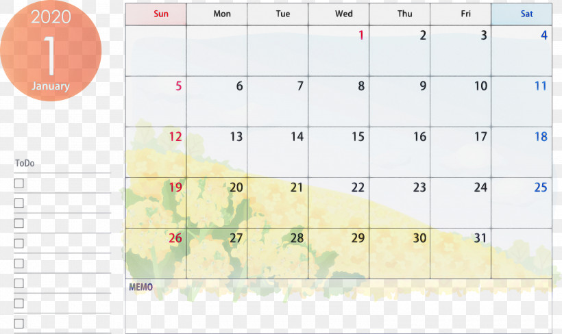 January 2020 Calendar January Calendar 2020 Calendar, PNG, 3000x1786px, 2020 Calendar, January 2020 Calendar, Green, January Calendar, Line Download Free