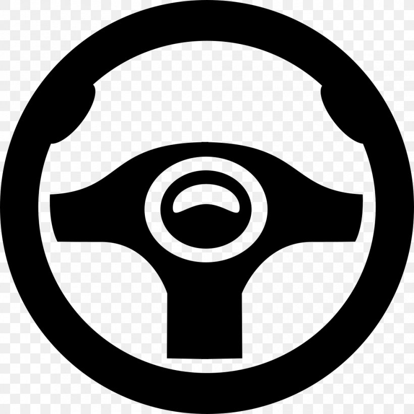 Car Steering Wheel Vehicle Clip Art, PNG, 980x980px, Car, Area, Black And White, Brand, Driving Download Free