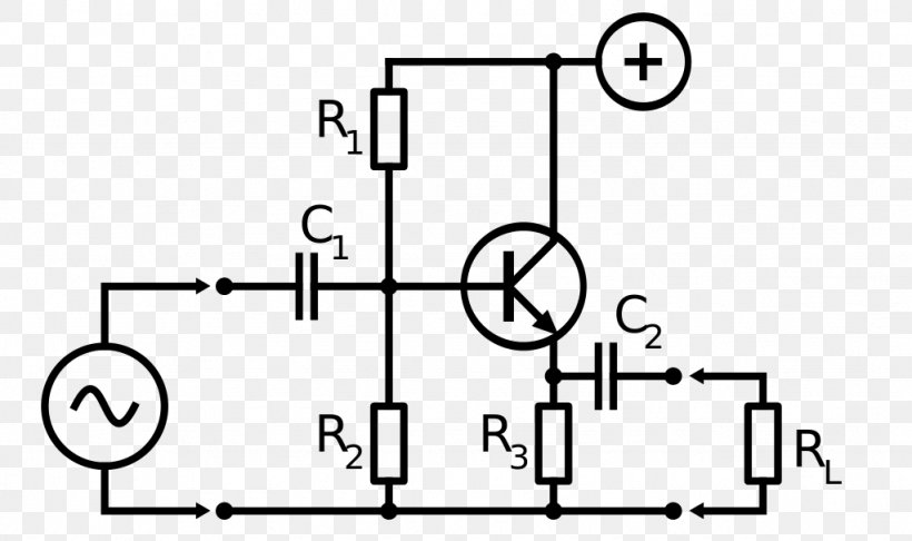 Common Collector Common Emitter Amplifier Bipolar Junction Transistor, PNG, 1024x607px, Common Collector, Amplifier, Area, Bipolar Junction Transistor, Black And White Download Free