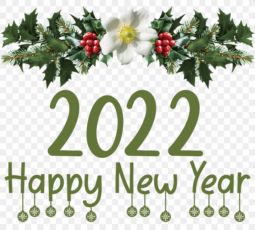 2022 Happy New Year 2022 New Year Happy New Year, PNG, 3000x2705px, Happy New Year, Cartoon, Christmas Day, Common Holly, Holly Download Free