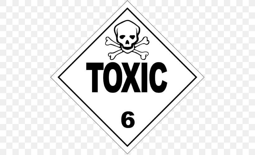 Placard Dangerous Goods Transport HAZMAT Class 6 Toxic And Infectious Substances Toxicity, PNG, 500x500px, Placard, Area, Art, Black, Black And White Download Free