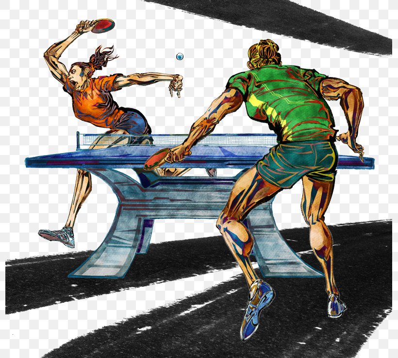Table Tennis Poster Sport Cartoon Illustration, PNG, 797x739px, Table Tennis, Advertising, Athlete, Ball, Cartoon Download Free