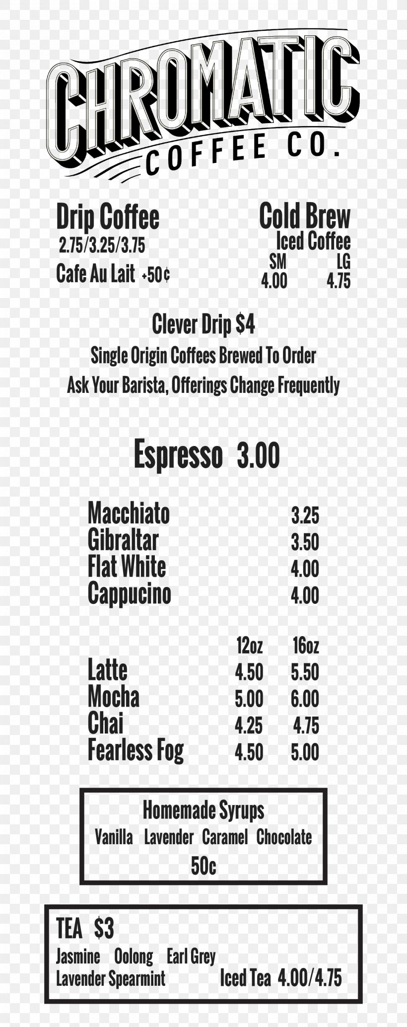 Fearless Coffee Breakfast Cafe Menu, PNG, 1372x3461px, Coffee, Area, Black And White, Breakfast, Cafe Download Free