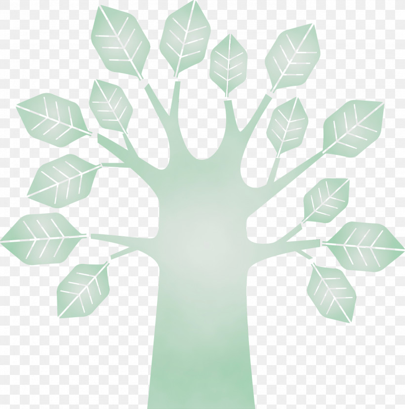 Green Leaf Tree Plant Hand, PNG, 2967x3000px, Abstract Tree, Cartoon Tree, Flower, Green, Hand Download Free