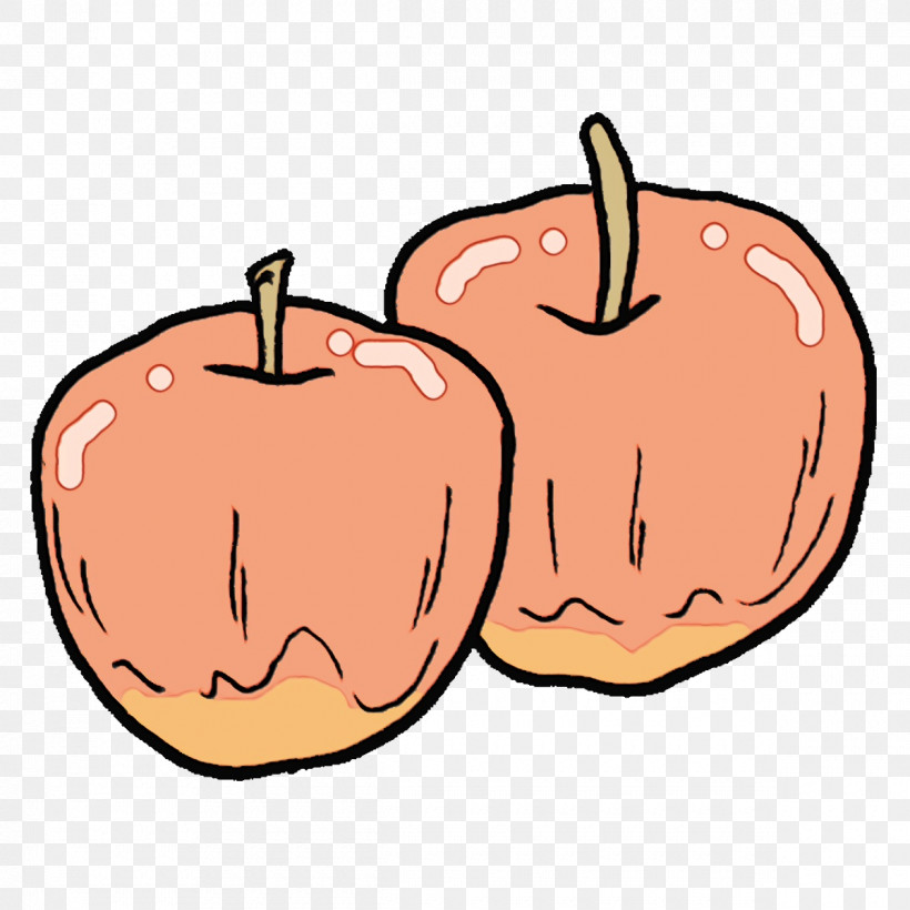 Pumpkin, PNG, 1200x1200px, Cartoon Fruit, Apple, Kawaii Fruit, Orange Sa, Paint Download Free