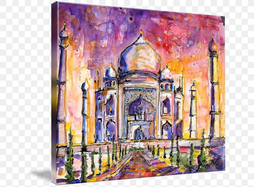Taj Mahal Painting Canvas Print Art, PNG, 650x604px, Taj Mahal, Acrylic Paint, Arch, Art, Artist Download Free
