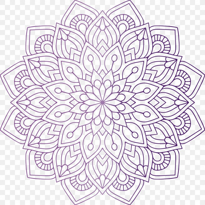 Mandala Coloring Book Hinduism Religion, PNG, 1100x1100px, Mandala, Area, Black And White, Buddhism, Cdr Download Free