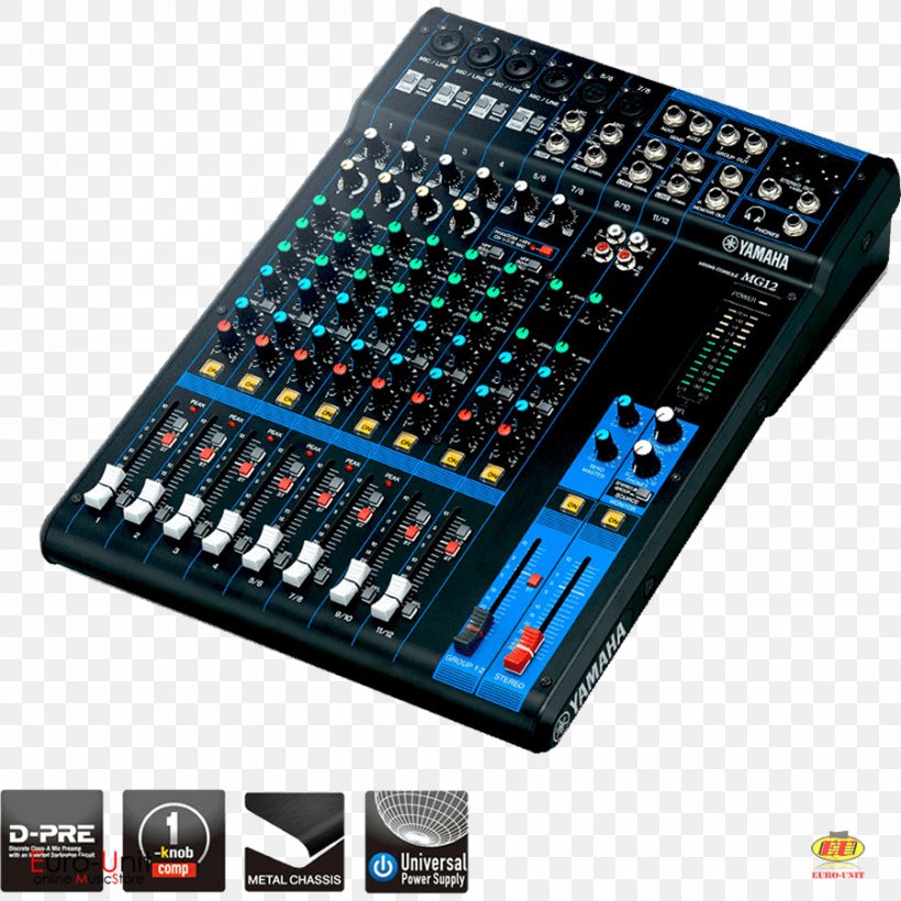 Audio Mixers Yamaha MG12XU Yamaha Corporation Mixing Console Yamaha MG12 No. Of Channels:12 Audio Mixing, PNG, 900x900px, Audio Mixers, Audio Equipment, Audio Mixing, Electronic Device, Electronic Engineering Download Free