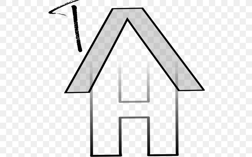 House Angle White Roof Line Art, PNG, 512x512px, House, Area, Black, Black And White, Facade Download Free