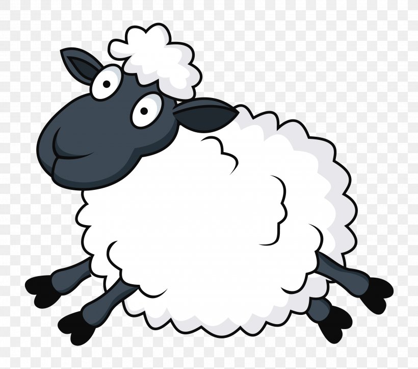 Sheep Clip Art, PNG, 3400x3000px, Sheep, Artwork, Black And White, Can Stock Photo, Cartoon Download Free